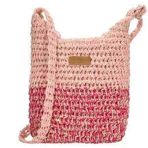 Dámská crossbody proutěná kabelka růžová - PE-Florence Natural life
